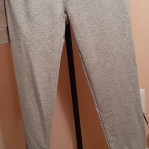 Gray knitted fleece joggers